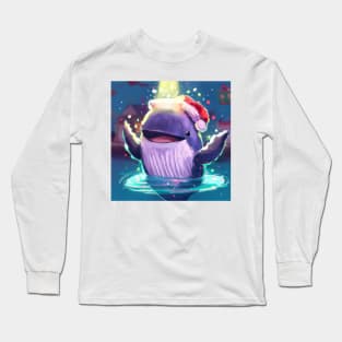 Cute Whale Drawing Long Sleeve T-Shirt